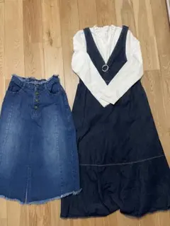 レディーススカート・トップス・ネックレス4点セット