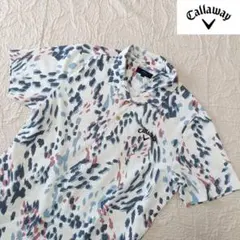 未使用　Callaway 総柄　ポロシャツ 総柄　L　ドライ