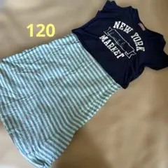 ロングワンピース 肩出しトップス セット120