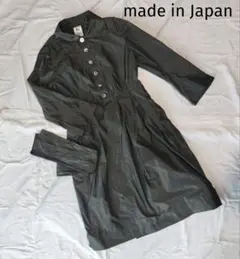 日本製/io原宿プロジェクト ロングシャツワンピース カーキ