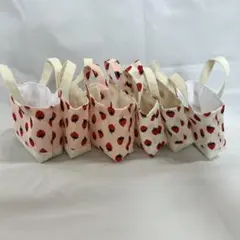 イチゴ柄　ミニミニトートバッグ