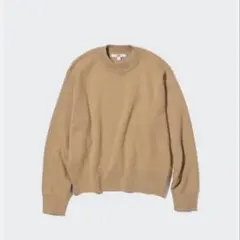値下げ‼️UNIQLO ブラウン スムースコットンクルーネックセーター