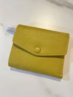 イエロー レザー 三つ折り財布