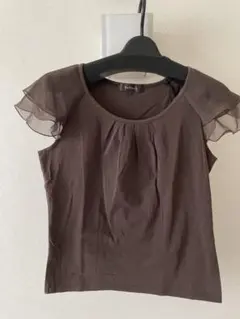 Reflect ブラウン フリル袖 Tシャツのサムネイル