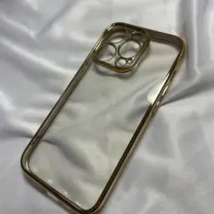 iPhone14pro クリアゴールドケース