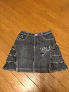 Mezzo Piano デニムスカート　130 フリルリボン