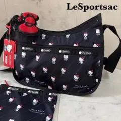 レスポートサック ハローキティ リボン結び ブラック ショルダーバッグ