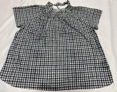 BEAMS 涼しいチェックブラウス　ブルーのサムネイル
