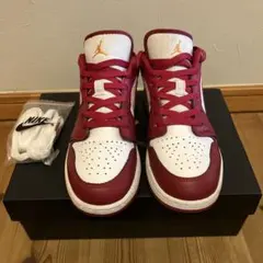 NIKE AIR JORDAN 1 LOW スニーカー レッド GS 24.0