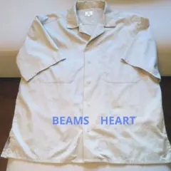 【BEAMS　HEART】オープンカラーオーバーシャツ ベージュ Lサイズのサムネイル