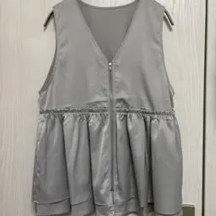 LEPSlM グレー ノースリーブ フリルベスト