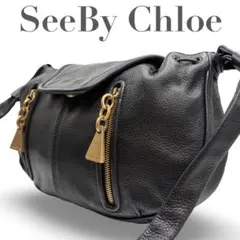 袋付き SEE BY CHLOE クロエ ミニボストン ハンドバッグ ブラック 