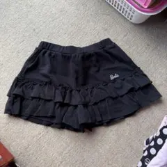 黒いフリルキュロットスカート バービー