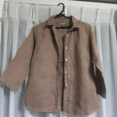 2/28までセール　AIGLE ブラウン 七分袖シャツ Mサイズ