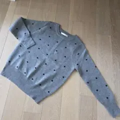 ☆新品　ドット　グレーニット☆