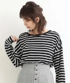 MAJESTIC LEGON ボリューム袖バックオープンカット トップス M