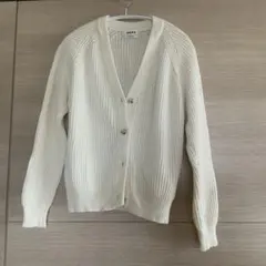 PLST リブ編みコンパクトカーディガン アイボリー