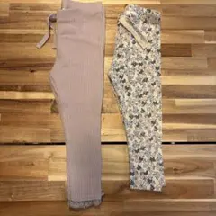ZARA baby92cm 女の子　ピンク花柄レギンス2枚
