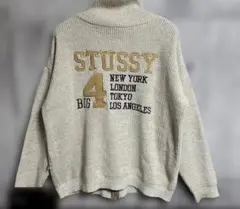 90' OLD Stussy Big 4 ジップアップ ニット ドライバーズのサムネイル