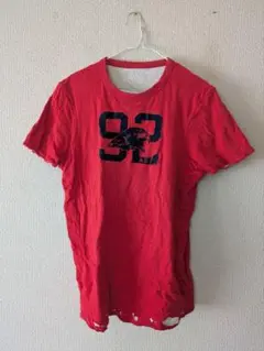 アバクロ（リバーシブル）赤いTシャツ 92 鷹グラフィック