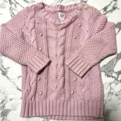 baby GAP ピンク ケーブルニットセーター 12-18ヶ月