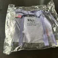 ALGY クリアバッグ ギンガムチェック パープル　プールバックのサムネイル