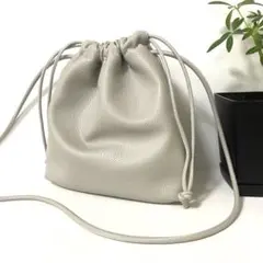 pual ce cin ピュアルセシン 巾着ショルダーバッグ グレーのサムネイル