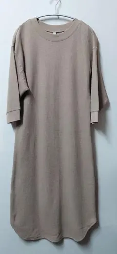 UNIQLO　ユニクロ　ワッフルクルーネックワンピース　M　 七分袖