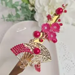 和風デコ ピンセット 赤／推し活