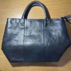 ハーヴェストレーベル・ネイビー レザートート髭バック