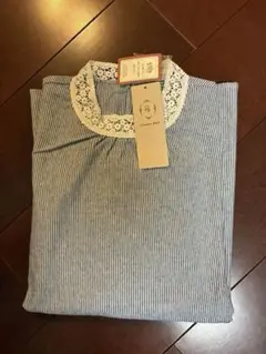 サマンサモスモス SM2 ストライプ レース襟 長袖シャツ 新品