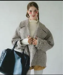 ブークレビッグカラーコート ベージュ コート ヴァニーユー