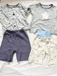 パジャマ 100 95 サッカー 梨地 綿 涼 薄手 夏 秋 半袖 長袖