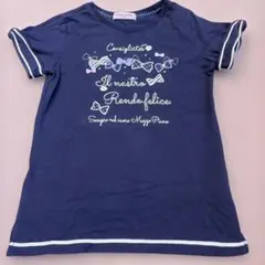 mezzo piano ロゴプリントTシャツ ネイビー150cmのサムネイル