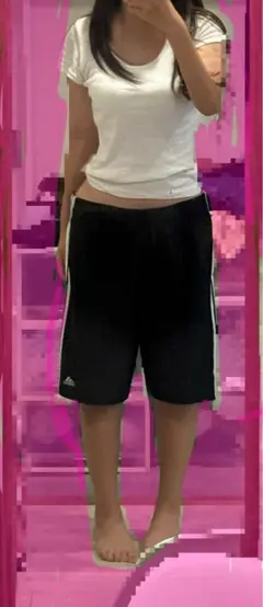 美品 adidasハーフパンツ ブラック 古着