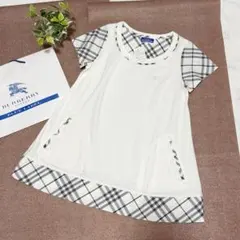 新品タグ付 バーバリーブルーレーベル ミニワンピース Aライン ノバチェック38