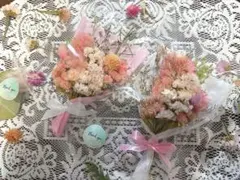 ②【メルカリ便発送】ドライフラワーミニブーケ 2点セット