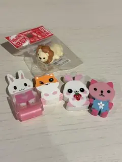 【平成レトロ】動物キャラクター消しゴム5個セット