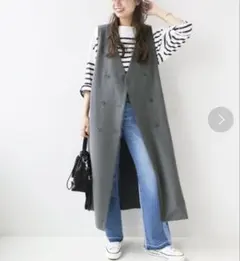 【F】ジャーナル　TRストレッチダブルボタンジャンパースカート