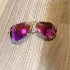 Ray-Ban アビエーター サングラス パープルレンズ