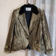 美品✨ jun ashida ジュン アシダ シルク混 ゴールドジャケット