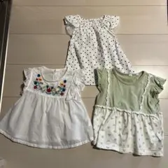 ベビー トップス 3点セット 90cm まとめ売り タンクトップ ドッド柄