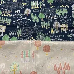 森の動物柄セット　各生地幅×95