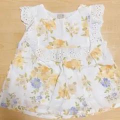プティマイン 花柄フリルトップス 90