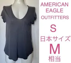 AMERICAN EAGLE ダメージ加工 ユーズド加工 Vネック　Tシャツ