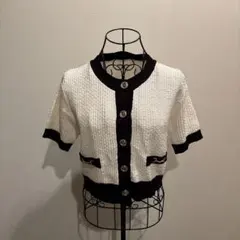 INGNIホワイト・ブラック カーディガン 半袖