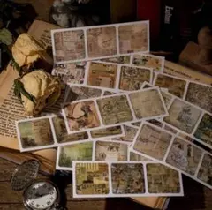 海外製　デザイン　コラージュ　大容量　シール　ステッカー　ペーパー　デザイン