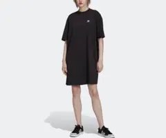 adidas ブラック ミニワンピース 半袖