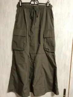 未使用　GU カーゴマキシスカート　M オリーブ