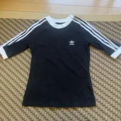 adidas 半袖Tシャツ XL 黒 3本ライン